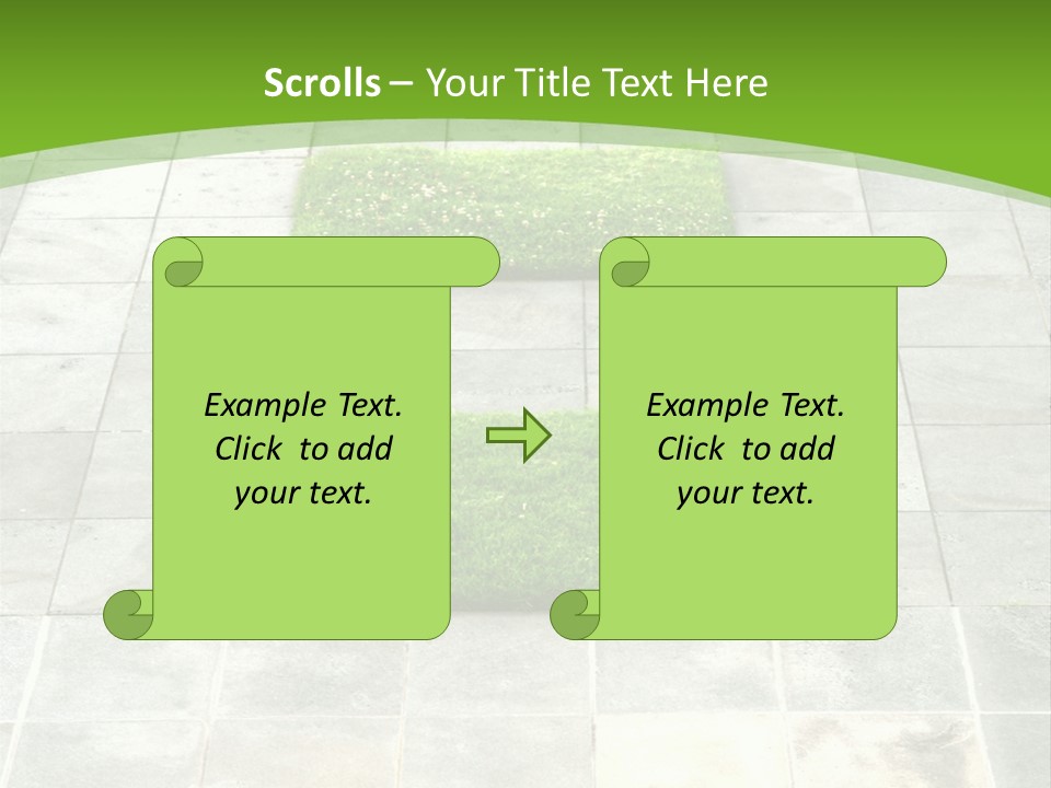Paving Stones And Lawn Squares, In Interesting Geometric Pattern. PowerPoint Template