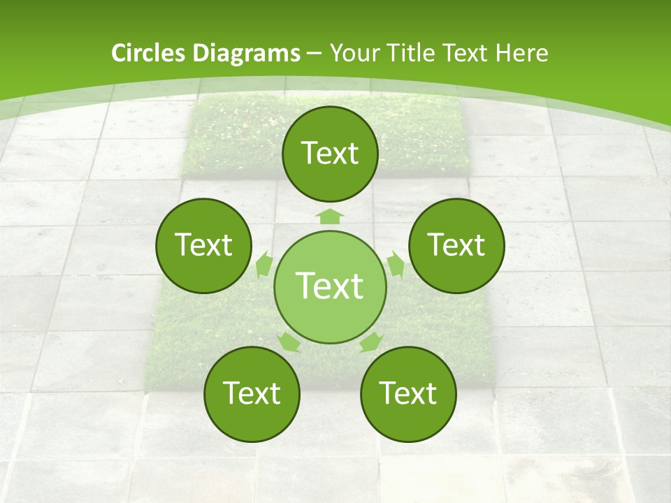 Paving Stones And Lawn Squares, In Interesting Geometric Pattern. PowerPoint Template