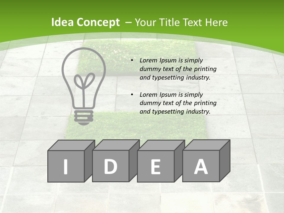 Paving Stones And Lawn Squares, In Interesting Geometric Pattern. PowerPoint Template