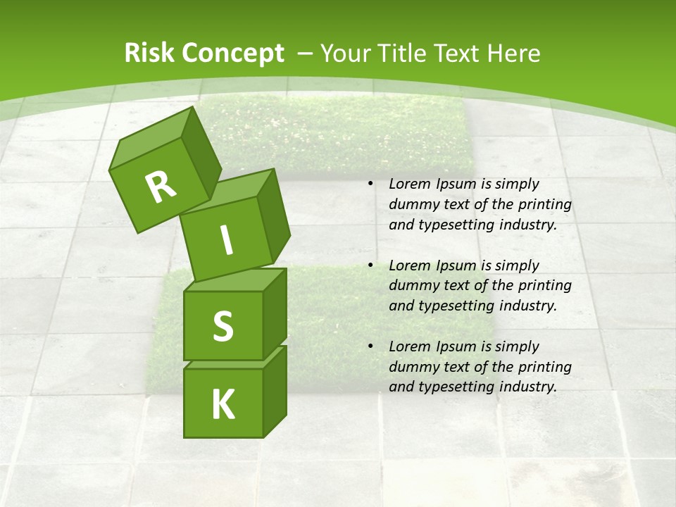 Paving Stones And Lawn Squares, In Interesting Geometric Pattern. PowerPoint Template