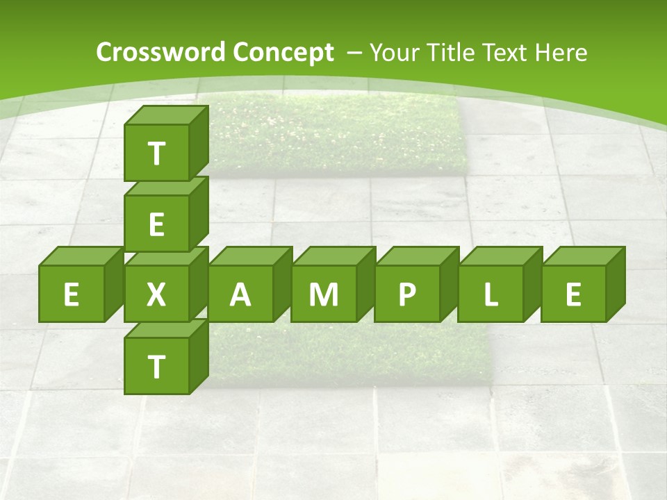 Paving Stones And Lawn Squares, In Interesting Geometric Pattern. PowerPoint Template