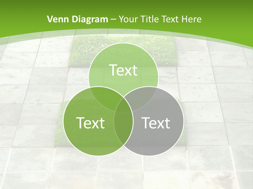 Paving Stones And Lawn Squares, In Interesting Geometric Pattern. PowerPoint Template