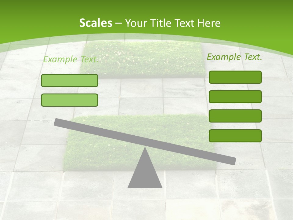 Paving Stones And Lawn Squares, In Interesting Geometric Pattern. PowerPoint Template