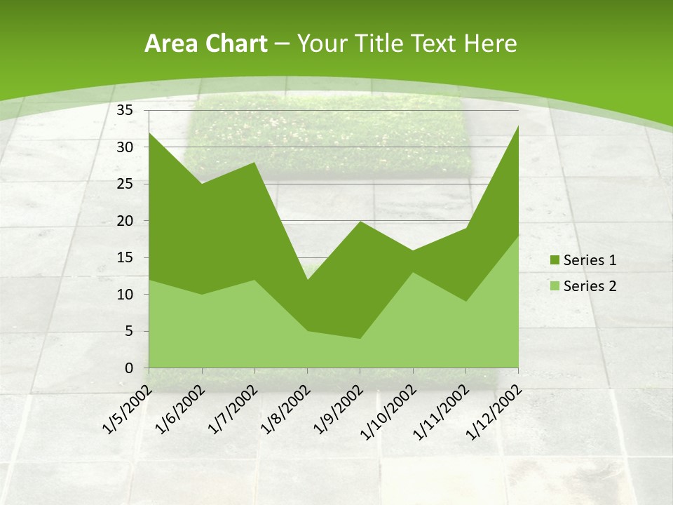 Paving Stones And Lawn Squares, In Interesting Geometric Pattern. PowerPoint Template