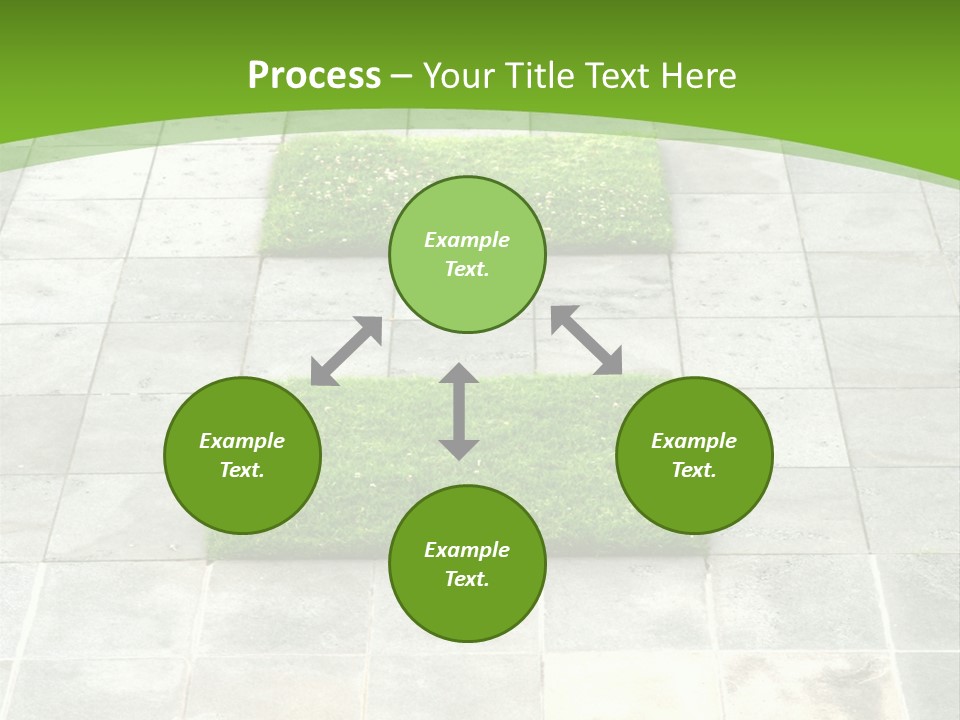 Paving Stones And Lawn Squares, In Interesting Geometric Pattern. PowerPoint Template