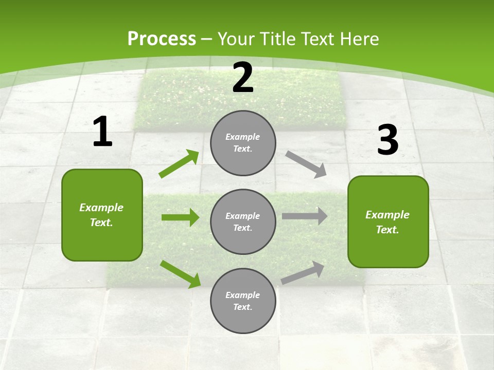 Paving Stones And Lawn Squares, In Interesting Geometric Pattern. PowerPoint Template