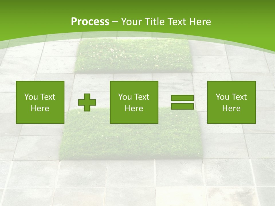 Paving Stones And Lawn Squares, In Interesting Geometric Pattern. PowerPoint Template