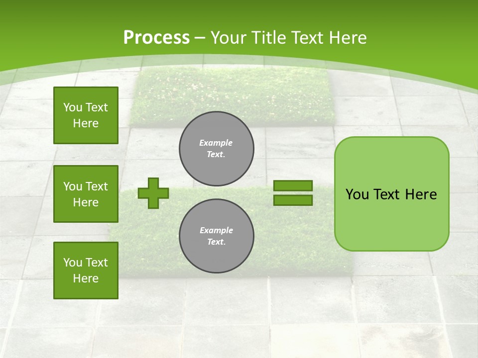 Paving Stones And Lawn Squares, In Interesting Geometric Pattern. PowerPoint Template