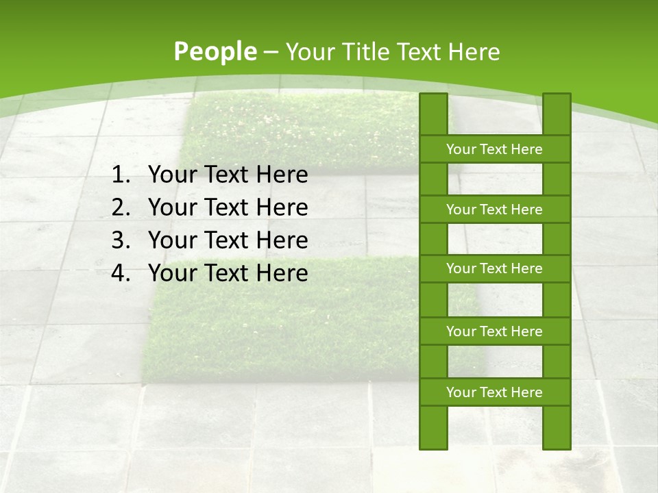 Paving Stones And Lawn Squares, In Interesting Geometric Pattern. PowerPoint Template