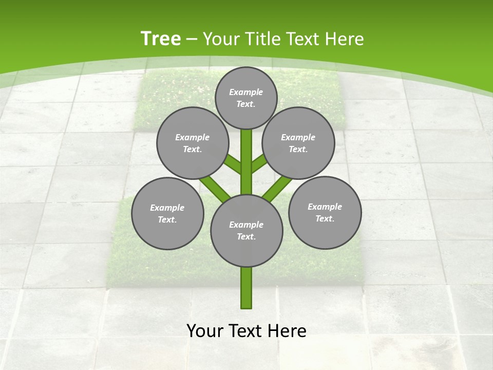 Paving Stones And Lawn Squares, In Interesting Geometric Pattern. PowerPoint Template