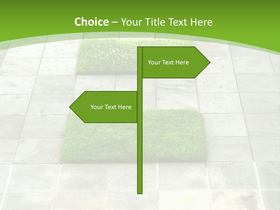 Paving Stones And Lawn Squares, In Interesting Geometric Pattern. PowerPoint Template