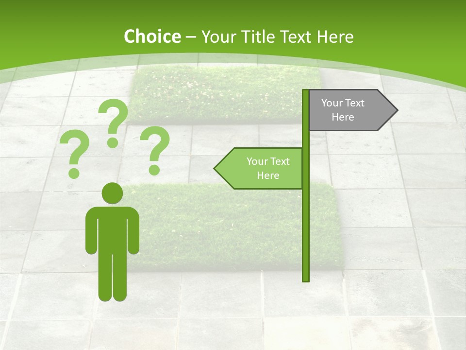 Paving Stones And Lawn Squares, In Interesting Geometric Pattern. PowerPoint Template