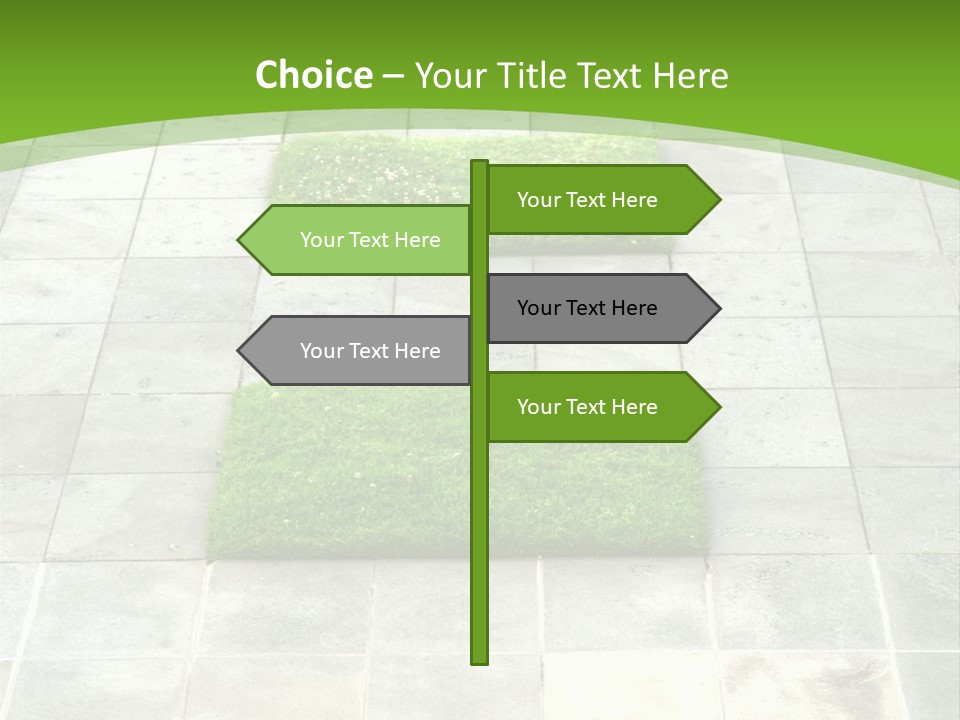 Paving Stones And Lawn Squares, In Interesting Geometric Pattern. PowerPoint Template