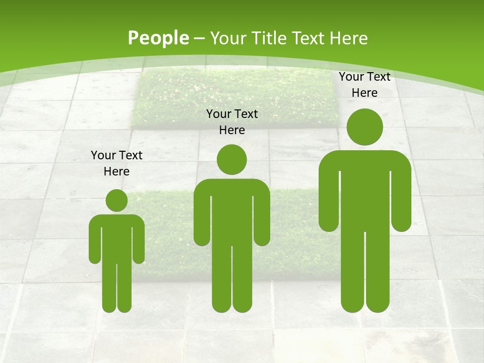 Paving Stones And Lawn Squares, In Interesting Geometric Pattern. PowerPoint Template