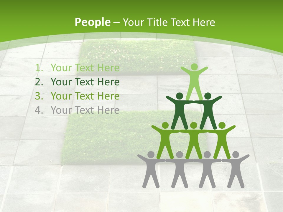 Paving Stones And Lawn Squares, In Interesting Geometric Pattern. PowerPoint Template