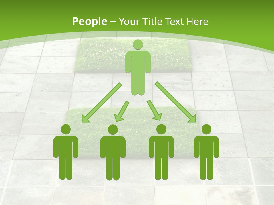 Paving Stones And Lawn Squares, In Interesting Geometric Pattern. PowerPoint Template