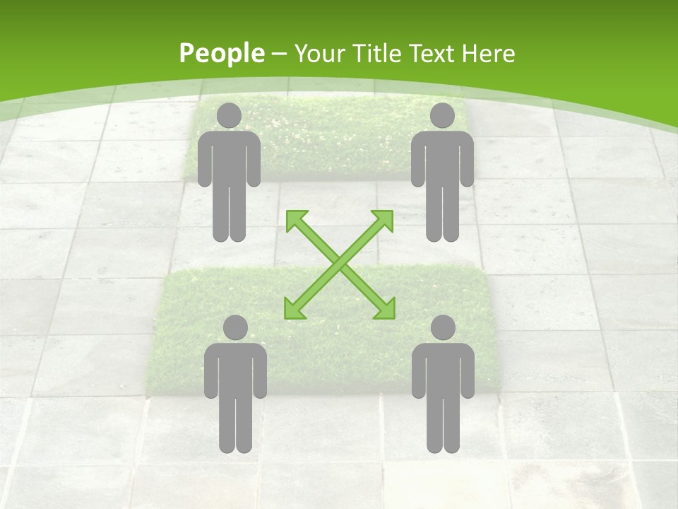 Paving Stones And Lawn Squares, In Interesting Geometric Pattern. PowerPoint Template