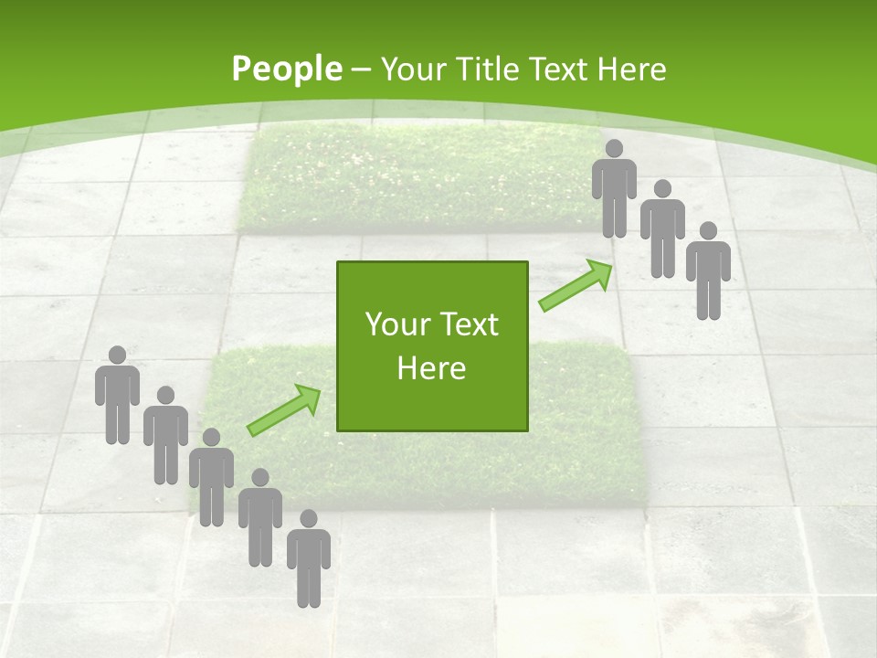 Paving Stones And Lawn Squares, In Interesting Geometric Pattern. PowerPoint Template