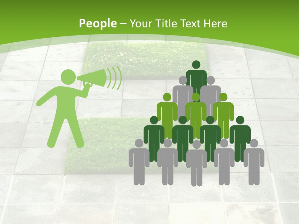 Paving Stones And Lawn Squares, In Interesting Geometric Pattern. PowerPoint Template