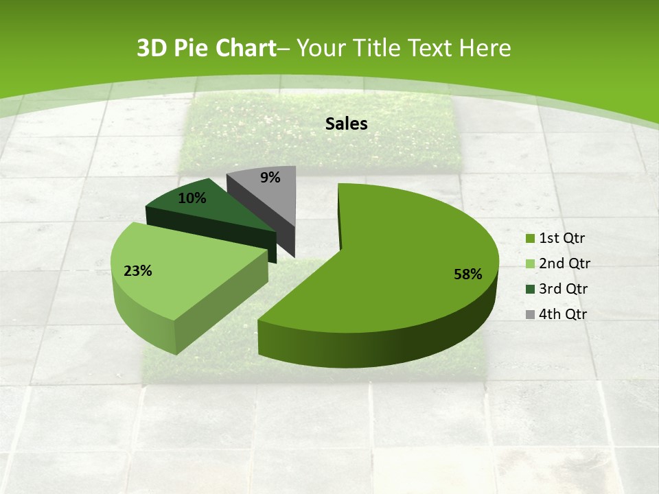 Paving Stones And Lawn Squares, In Interesting Geometric Pattern. PowerPoint Template