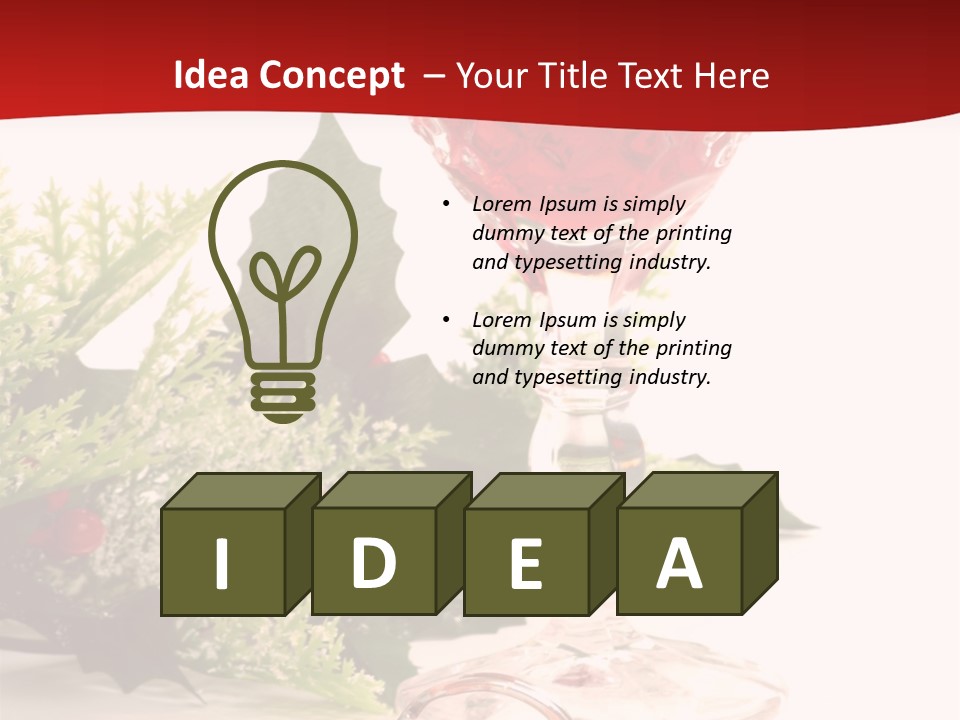 A Glass Of Wine With A Key On The Table PowerPoint Template