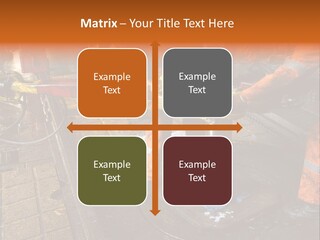 Two Roughnecks Breaking A Connection With Help From Tongs. Offshore Oil Rig. PowerPoint Template
