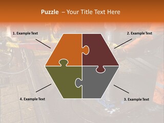 Two Roughnecks Breaking A Connection With Help From Tongs. Offshore Oil Rig. PowerPoint Template