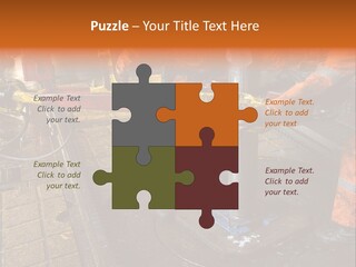 Two Roughnecks Breaking A Connection With Help From Tongs. Offshore Oil Rig. PowerPoint Template