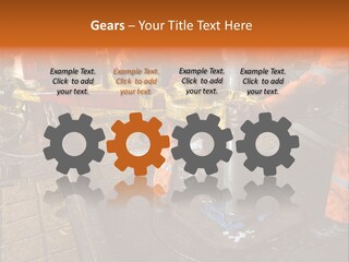 Two Roughnecks Breaking A Connection With Help From Tongs. Offshore Oil Rig. PowerPoint Template