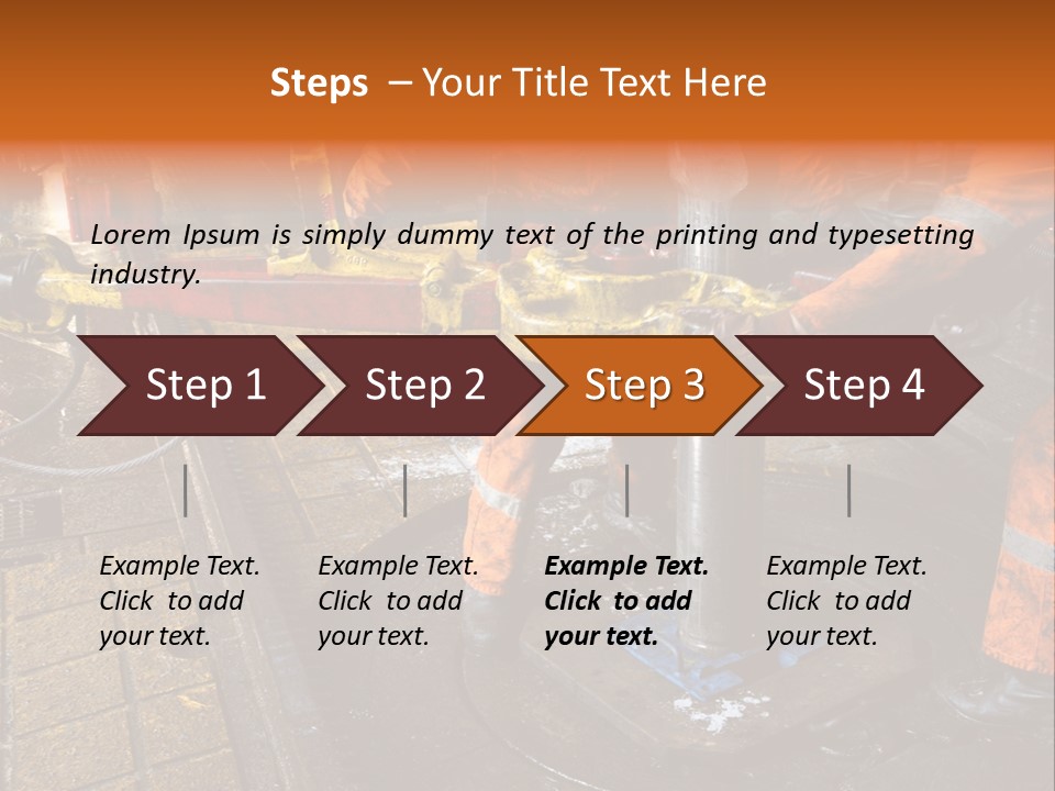 Two Roughnecks Breaking A Connection With Help From Tongs. Offshore Oil Rig. PowerPoint Template