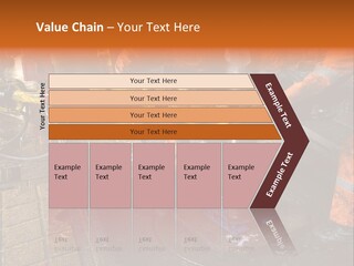 Two Roughnecks Breaking A Connection With Help From Tongs. Offshore Oil Rig. PowerPoint Template