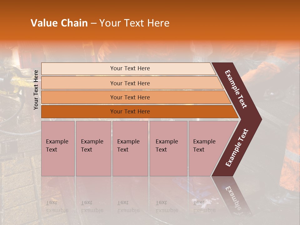 Two Roughnecks Breaking A Connection With Help From Tongs. Offshore Oil Rig. PowerPoint Template