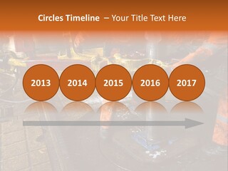 Two Roughnecks Breaking A Connection With Help From Tongs. Offshore Oil Rig. PowerPoint Template