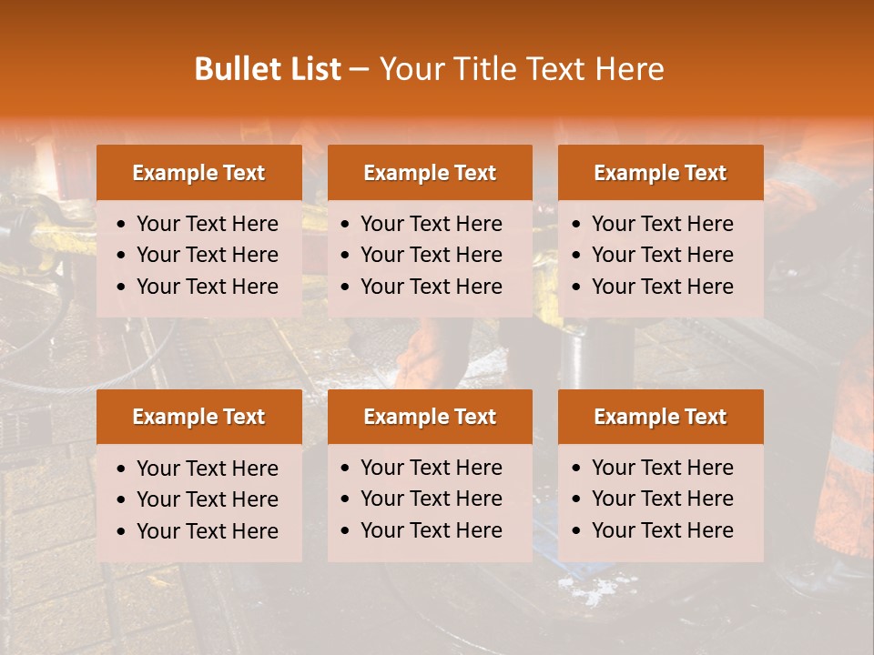 Two Roughnecks Breaking A Connection With Help From Tongs. Offshore Oil Rig. PowerPoint Template
