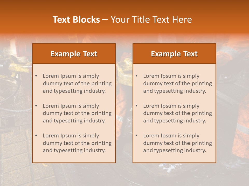 Two Roughnecks Breaking A Connection With Help From Tongs. Offshore Oil Rig. PowerPoint Template