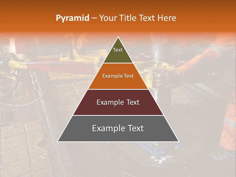 Two Roughnecks Breaking A Connection With Help From Tongs. Offshore Oil Rig. PowerPoint Template