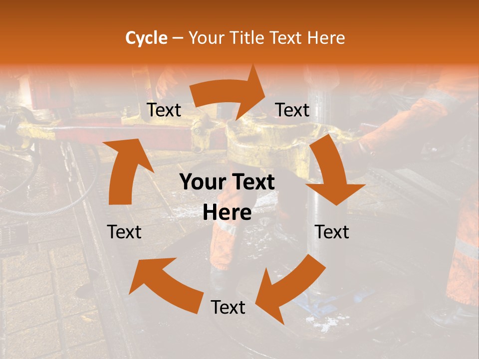 Two Roughnecks Breaking A Connection With Help From Tongs. Offshore Oil Rig. PowerPoint Template