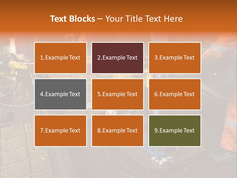 Two Roughnecks Breaking A Connection With Help From Tongs. Offshore Oil Rig. PowerPoint Template