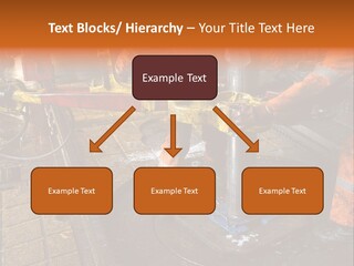 Two Roughnecks Breaking A Connection With Help From Tongs. Offshore Oil Rig. PowerPoint Template