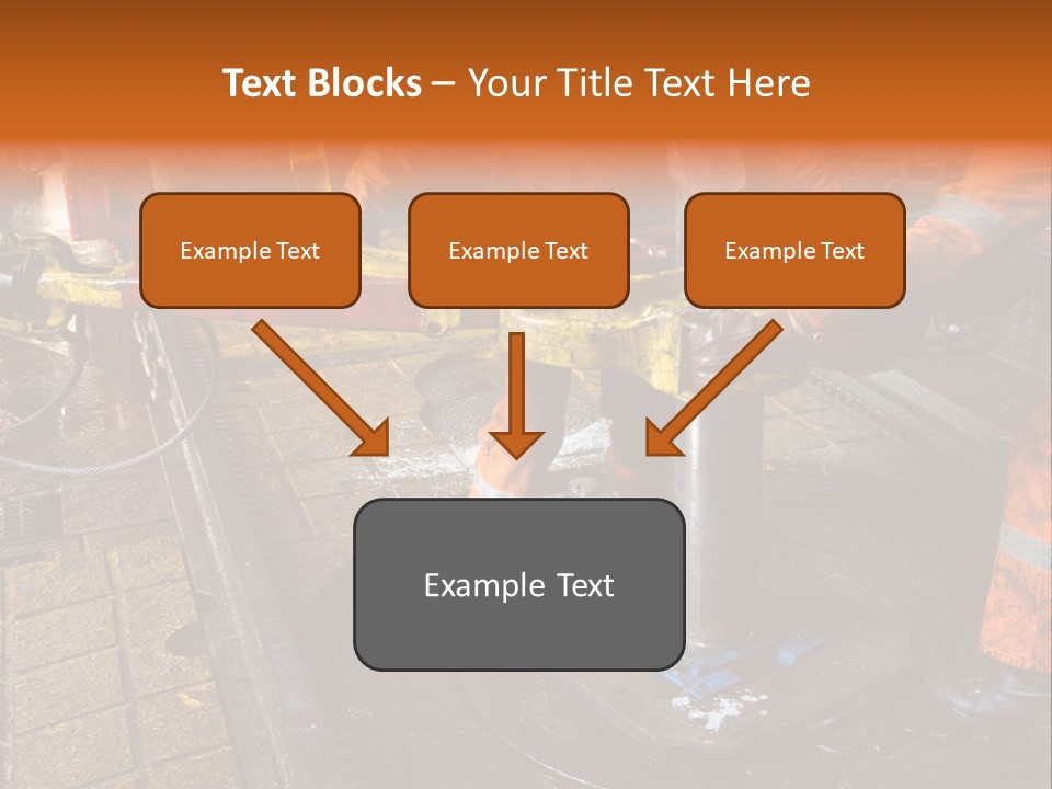 Two Roughnecks Breaking A Connection With Help From Tongs. Offshore Oil Rig. PowerPoint Template