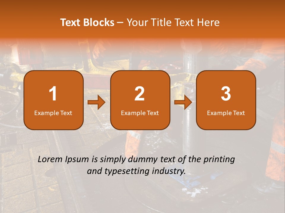 Two Roughnecks Breaking A Connection With Help From Tongs. Offshore Oil Rig. PowerPoint Template