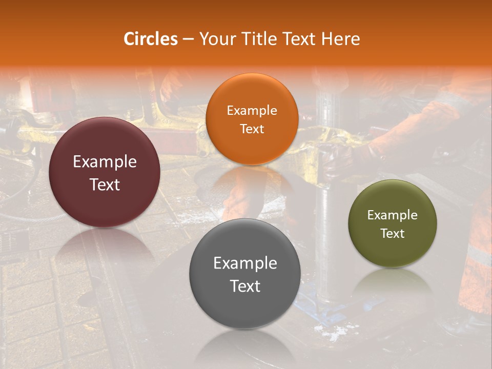 Two Roughnecks Breaking A Connection With Help From Tongs. Offshore Oil Rig. PowerPoint Template