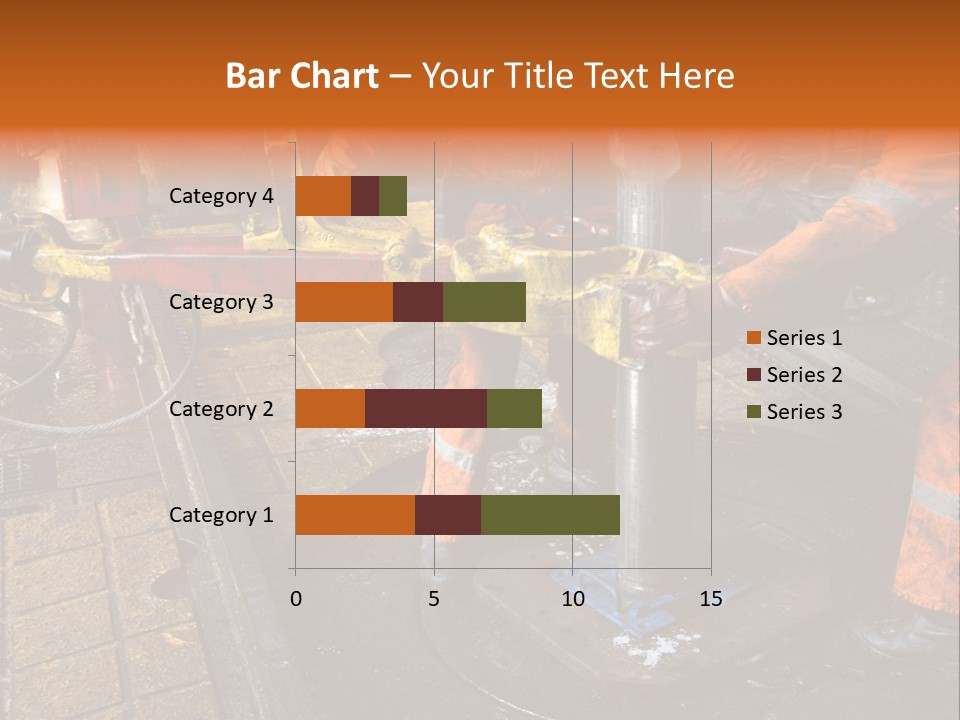 Two Roughnecks Breaking A Connection With Help From Tongs. Offshore Oil Rig. PowerPoint Template