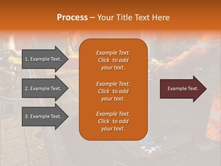 Two Roughnecks Breaking A Connection With Help From Tongs. Offshore Oil Rig. PowerPoint Template