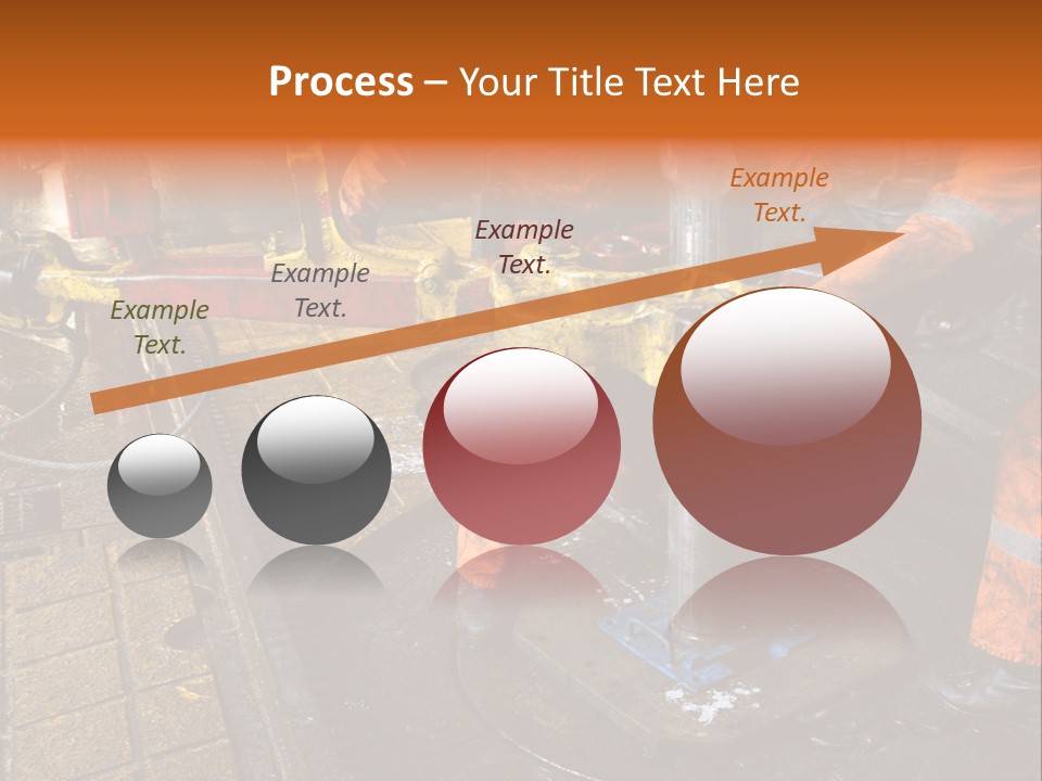 Two Roughnecks Breaking A Connection With Help From Tongs. Offshore Oil Rig. PowerPoint Template