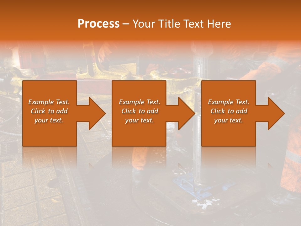 Two Roughnecks Breaking A Connection With Help From Tongs. Offshore Oil Rig. PowerPoint Template