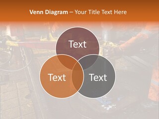 Two Roughnecks Breaking A Connection With Help From Tongs. Offshore Oil Rig. PowerPoint Template
