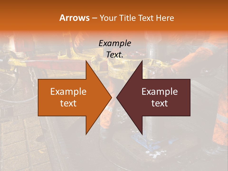 Two Roughnecks Breaking A Connection With Help From Tongs. Offshore Oil Rig. PowerPoint Template