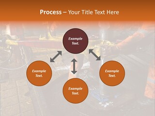 Two Roughnecks Breaking A Connection With Help From Tongs. Offshore Oil Rig. PowerPoint Template