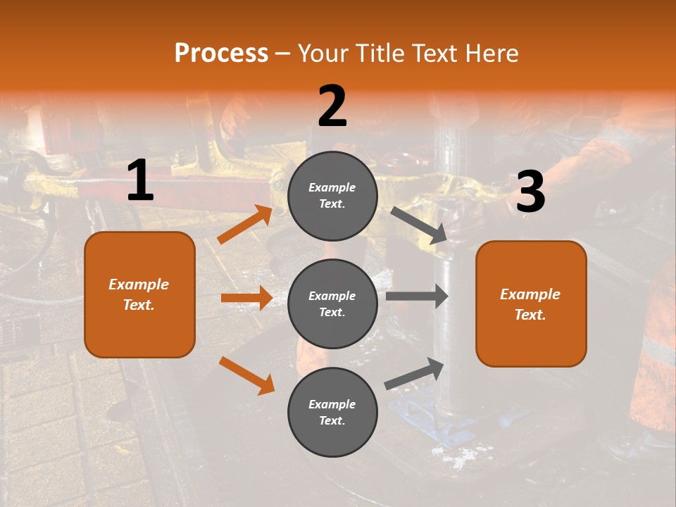 Two Roughnecks Breaking A Connection With Help From Tongs. Offshore Oil Rig. PowerPoint Template